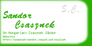 sandor csasznek business card
